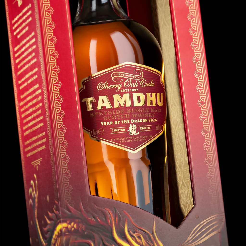 Tamdhu '2024 Year of the Dragon' Speyside Single Malt Scotch Whisky Bottle. Swifty's Beverages.